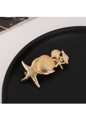 Golden Color Shell Alloy Detail Barrette | thumb picture 