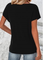 Black Butterfly Print Short Sleeve Round Neck T Shirt | thumb picture 