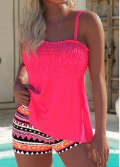Two Piece High Waisted Geometric Print Tankini Set | thumb picture 