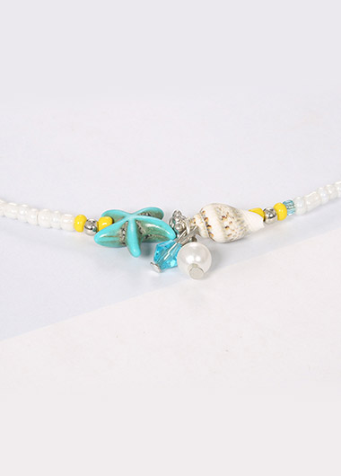 Yellow Color Alloy Detail Pearl Anklet | picture 