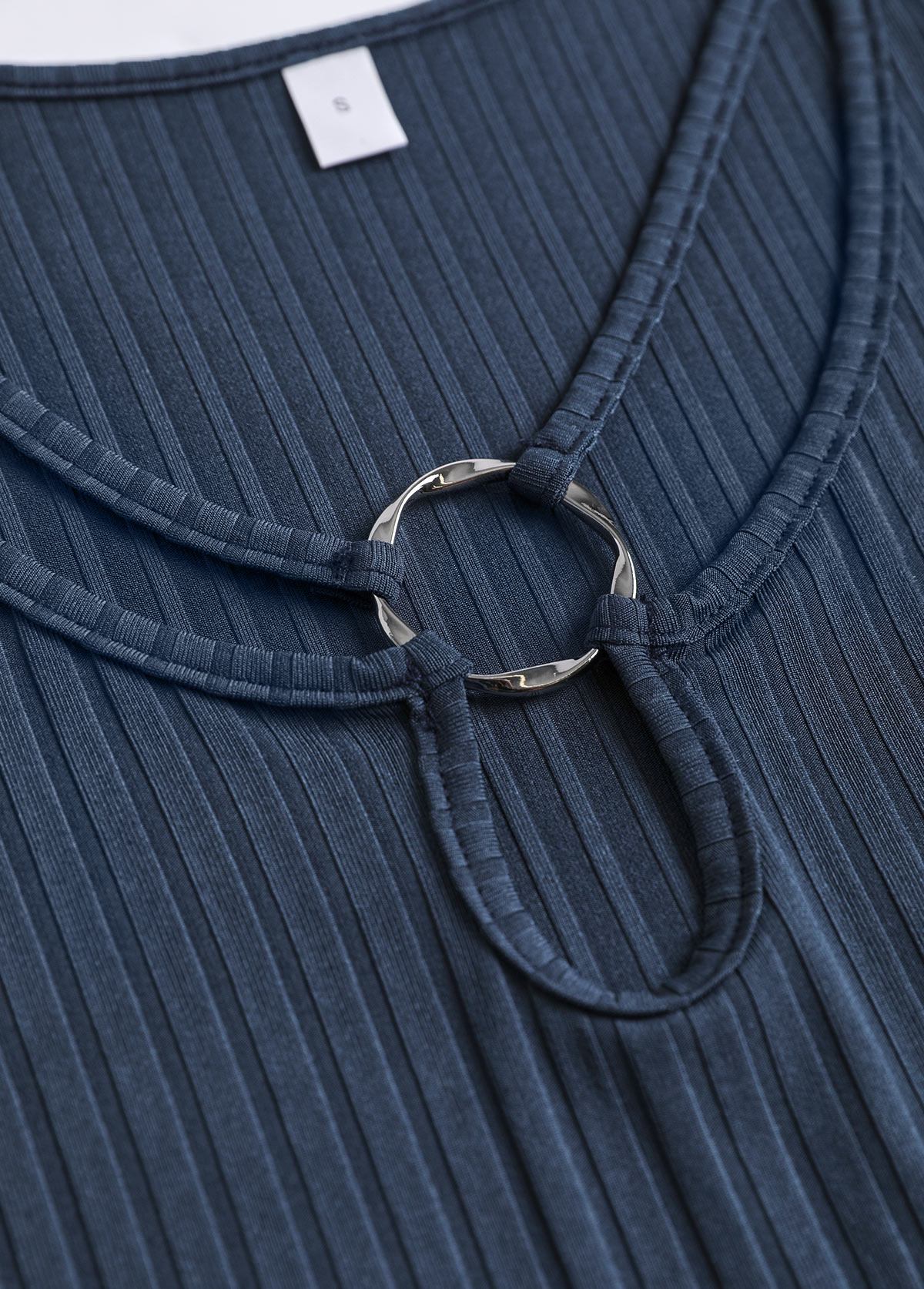 Plus Size Navy Lace Short Sleeve T Shirt | picture 