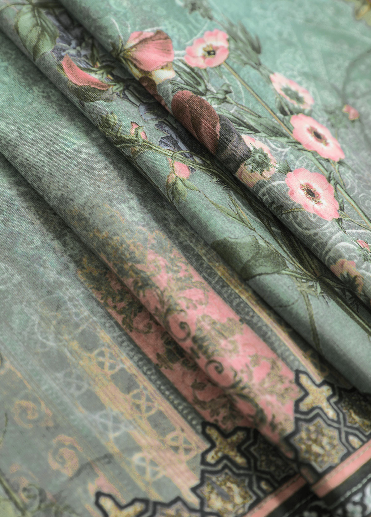 Plus Size Sage Green Tuck Stitch T Shirt | picture 