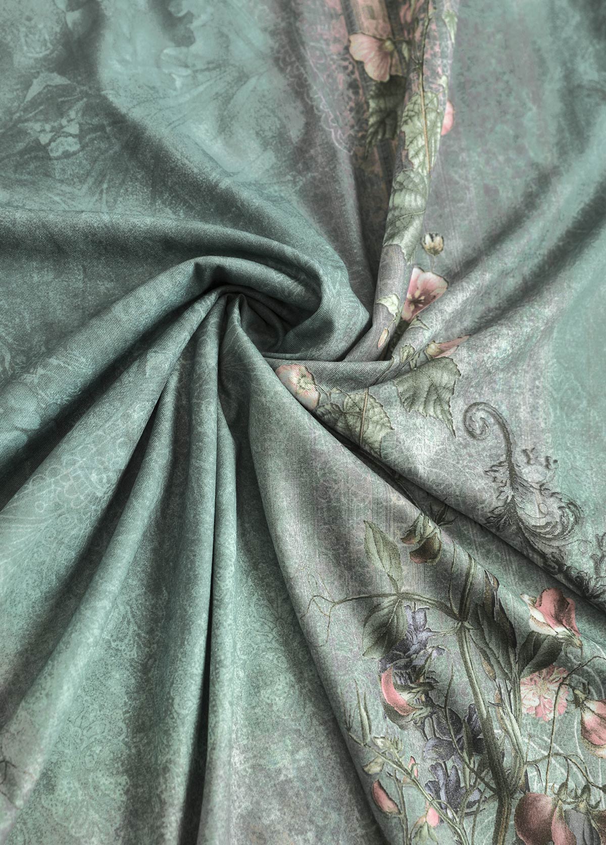 Plus Size Sage Green Tuck Stitch T Shirt | picture 