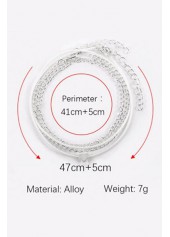 Heart Shape Silver Metal Anklet Set for Woman | thumb picture 