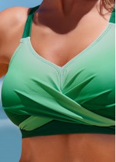 Criss Cross Ombre Green Bikini Top-No Bottom | picture 7