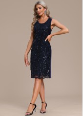 Navy Lace Sequin Shift Dress and Cardigan | thumb picture 