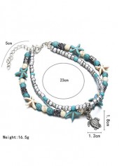 Cyan Round Layered Beads Detail Anklet | thumb picture 