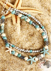 Cyan Round Layered Beads Detail Anklet | thumb picture 