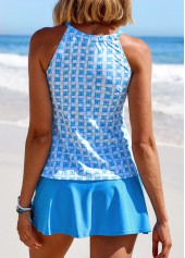 Cut Out Mid Waisted Geometric Print Tankini Set | thumb picture 