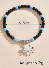 Beaded Geometric Black Starfish Polyresin Anklet | thumb picture 