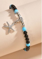 Beaded Geometric Black Starfish Polyresin Anklet | thumb picture 