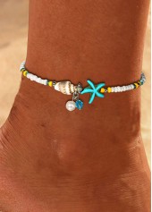 Yellow Color Alloy Detail Pearl Anklet