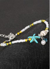Yellow Color Alloy Detail Pearl Anklet | thumb picture 