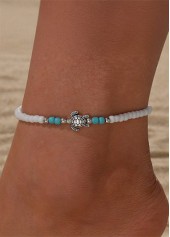 White Sea Turtle Design Polyresin Anklet