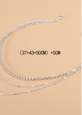 Silver Round Layered Design Metal Necklace | thumb picture 