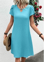 Mint Green Jacquard A Line Short Sleeve Dress | thumb picture 