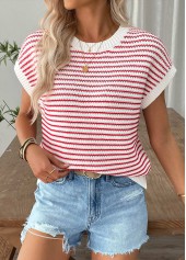 Red Short Sleeve Round Neck T Shirt | thumb picture 