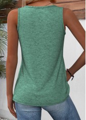 V Neck Sage Green Sleeveless Tank Top | thumb picture 