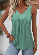 V Neck Sage Green Sleeveless Tank Top | thumb picture 