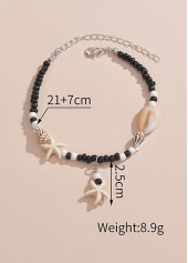 Black Color Star Polyresin Detail Anklet | thumb picture 