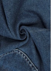 Denim Blue Button High Waisted Shorts | thumb picture 