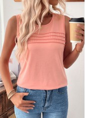 Dusty Pink Sleeveless Round Neck Tank Top | thumb picture 