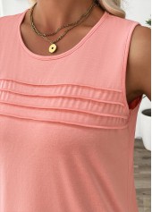 Dusty Pink Sleeveless Round Neck Tank Top | thumb picture 