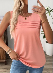Dusty Pink Sleeveless Round Neck Tank Top | thumb picture 