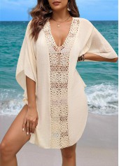 V Neck Breathable Beige Cover Up | thumb picture 