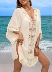 V Neck Breathable Beige Cover Up | thumb picture 