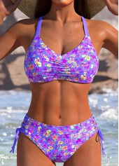 High Waist Reversible Purple Blue Bikini Set | thumb picture 