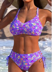 High Waist Reversible Purple Blue Bikini Set | thumb picture 