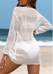 Round Neck White Long Sleeve Cover Up | thumb picture 