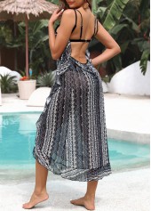 Tribal Print Black Criss Cross Cover Up | thumb picture 