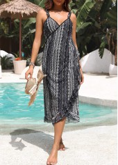 Tribal Print Black Criss Cross Cover Up | thumb picture 