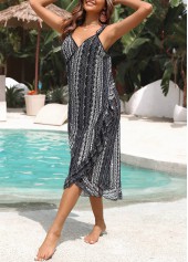 Tribal Print Black Criss Cross Cover Up | thumb picture 