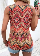 Multi Color Tummy Coverage Tribal Print Sleeveless Tank Top | thumb picture 
