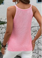 Pink Sleeveless Round Neck Tank Top | thumb picture 