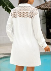 White Button Long Sleeve Cover Up | thumb picture 