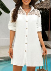White Button Long Sleeve Cover Up | thumb picture 