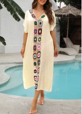 Beige Color Patchwork Detail Cover Up | thumb picture 