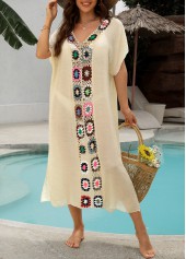 Beige Color Patchwork Detail Cover Up | thumb picture 