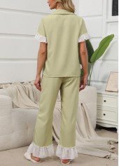 Light Green Short Sleeve Lounge Top and Pants | thumb picture 