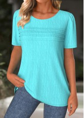 Cyan Short Sleeve Round Neck T Shirt | thumb picture 