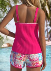 Two Piece Mid Waisted Tribal Print Tankini Set | thumb picture 