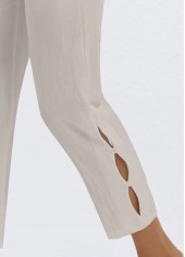 Grey Elastic Waist High Waisted Pants | thumb picture 