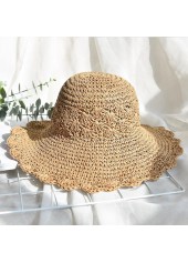 Light Camel Color Woven Visor Hat