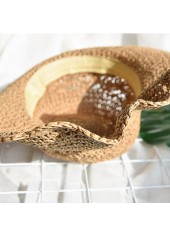 Light Camel Color Woven Visor Hat | thumb picture 
