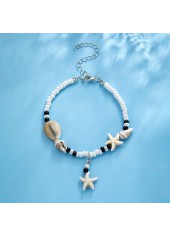 Beige Shell Polyresin Beaded Derail Anklet | thumb picture 