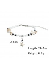 Beige Shell Polyresin Beaded Derail Anklet | thumb picture 